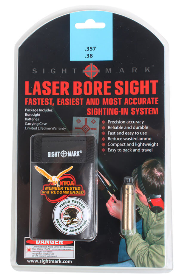 Sightmark SM39018 Boresight  Red Laser for 38 Special/357 Mag Brass Includes Battery Pack & Carrying Case