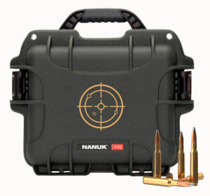 Nanuk 908AMMO1 908  Waterproof Black with White Target  Logo Resin & Metal Eyelets Holds 600rds of 223 Rem