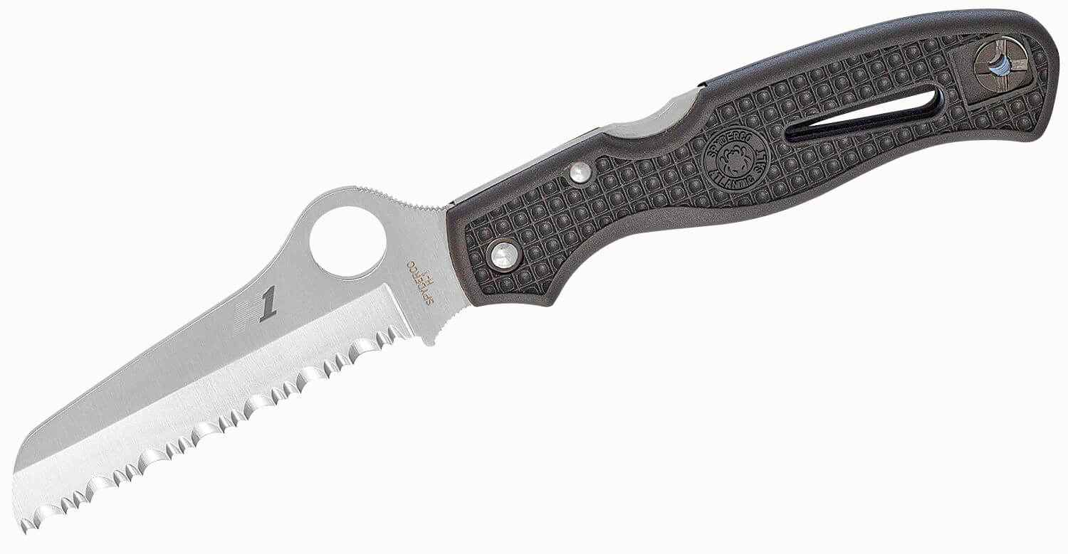 Spyderco C89SBK Atlantic Salt 3.69″ Folding Sheepsfoot Serrated H1 Steel Blade Black Molded FRN Handle Includes Pocket Clip Spyderco C89SBK Atlantic Salt 3.69″ Folding Sheepsfoot Serrated H1 Steel Blade Black Molded FRN Handle Includes Pocket Clip
