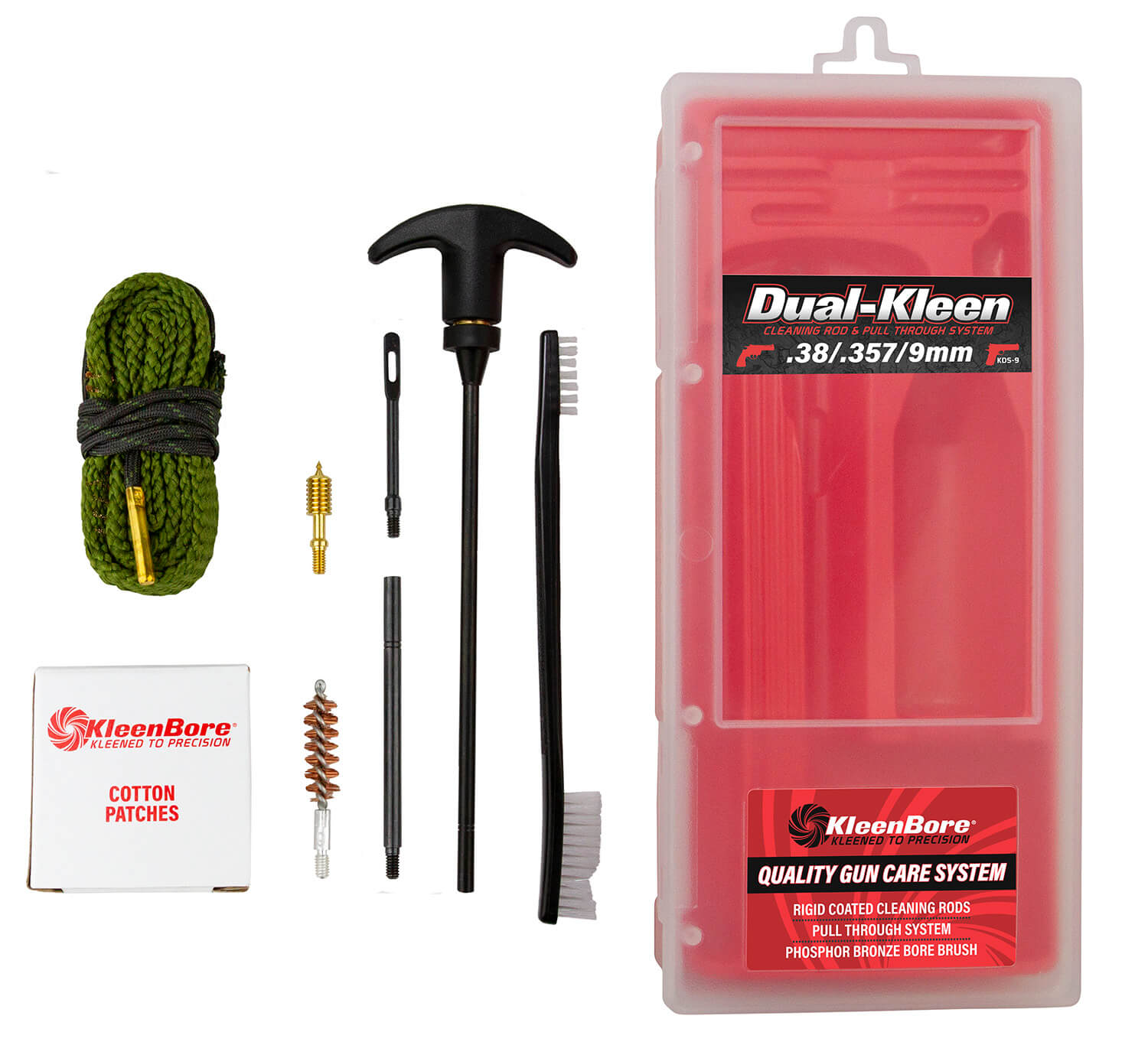 KleenBore KDS9 Dual Kleen Rod & Pull Through Rope Cleaner .38/ .357/ 9mm Handgun KleenBore KDS9 Dual Kleen Rod & Pull Through Rope Cleaner .38/ .357/ 9mm Handgun