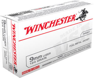 Winchester Ammo USA9MM USA  9mm Luger 124 gr Full Metal Jacket 50rd Box