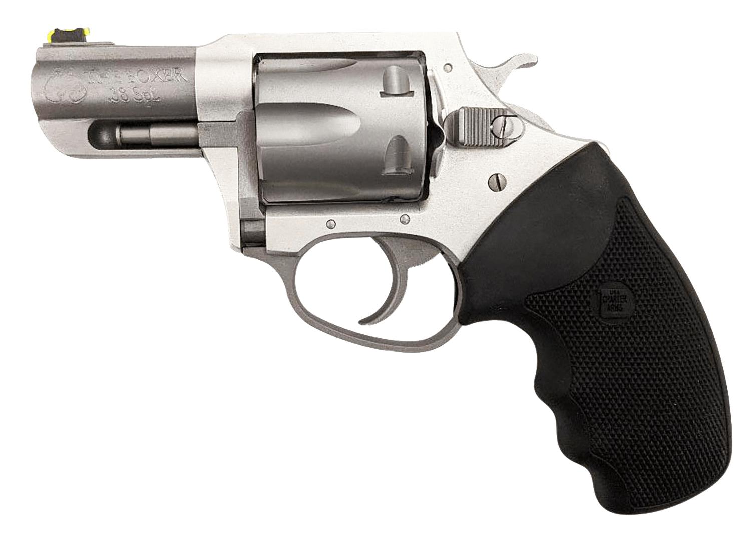 Charter Arms 53620 Undercover II Large 38 Special 6 Shot 2.20" Matte Stainless Steel Barrel & Cylinder Anodized Aluminum Frame w/Black Finger Grooved Rubber Grip Exposed Hammer