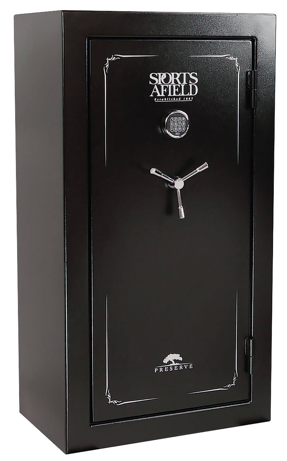 Sports Afield SECSA5932P Preserve SA5932P Keypad/Key Entry Black Textured Steel Holds 32 + 6 59″ H x 32″ W x 20″ D Fireproof- Yes Sports Afield SECSA5932P Preserve SA5932P Keypad/Key Entry Black Textured Steel Holds 32 + 6 59″ H x 32″ W x 20″ D Fireproof- Yes