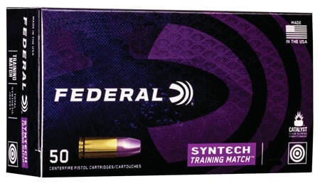Federal AE40SJ2 Syntech Training Match 40S&W 180gr Total Syntech Jacket Flat Nose 50rd Box Federal AE40SJ2 Syntech Training Match 40S&W 180gr Total Syntech Jacket Flat Nose 50rd Box