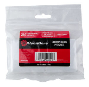 KleenBore P203 Super Shooter  .38/ .45 Cal 20/.410 Gauge 2.25″ 100% Cotton Flannel 50 Per Pack
