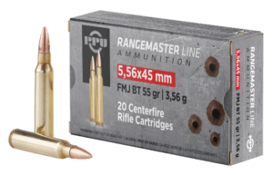 PPU PPRM5561M Rangemaster  5.56x45mm NATO 55 gr Full Metal Jacket Boat Tail/ 1000rds *Sold by Case *Includes Metal Can