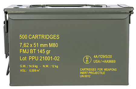PPU PPRM762M Rangemaster 7.62x51mm NATO 145 gr Full Metal Jacket Boat Tail/ 500rds *Sold by Case *Includes Metal Can PPU PPRM762M Rangemaster 7.62x51mm NATO 145 gr Full Metal Jacket Boat Tail/ 500rds *Sold by Case *Includes Metal Can