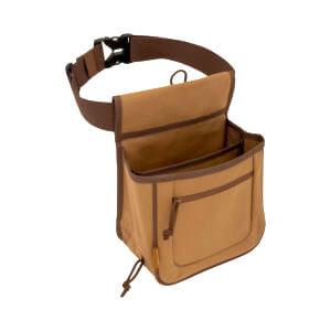 Allen 8332 Rival Double Compartment Shell Bag Tan Canvas Holds 2 Boxes of 2 3/4″ 12 Gauge Shells Side By Side