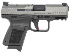 Canik HG6597TN TP9 Elite Sub-Compact 9mm Luger 12+1 3.60″ Black Nitride Match Grade Barrel  Tungsten Gray Cerakote Optic Ready/Serrated Steel Slide  Black Polymer Frame w/Picatinny Rail  Black Interchangeable Backstrap Grip