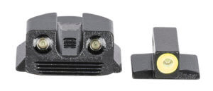 Meprolight USA 412293121 Hyper-Bright Black | Green Tritium with Yellow Phosphorescent Outline Front Sight Green Tritium with Black Outline Rear Sight Set Meprolight USA 412293121 Hyper-Bright Black | Green Tritium with Yellow Phosphorescent Outline Front Sight Green Tritium with Black Outline Rear Sight Set