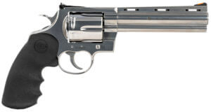 Colt Mfg ANACONDASP6RTS Anaconda  44 Mag 6 Shot 6″ Stainless Recessed Target/Vent Rib Barrel   Cylinder & Frame  Black Hogue Rubber w/Finger Grooves Grip