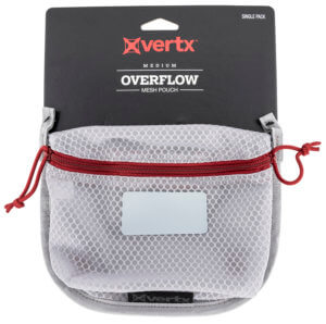 Vertx VTX5200AGYNA Overflow Pouch Medium Size made of White Nylon with Mesh & Red Accents  YKK Zipper & Durable Hook Back Panel 5″ W x 7.25″ H Dimensions
