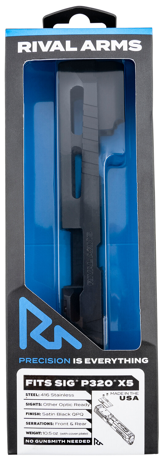 Rival Arms RARA10P502A Faction Series Slide A1 Sig P320 X-Five Docter Cut Cerakote Black 17-4 Stainless Steel