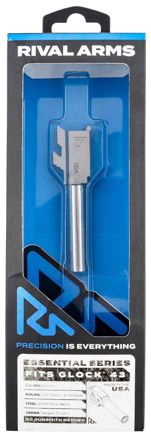 Rival Arms RARA22G301D Essential V2 Drop-In Barrel 9mm Luger 3.41″ Stainless Steel Finish & Material for Glock 43