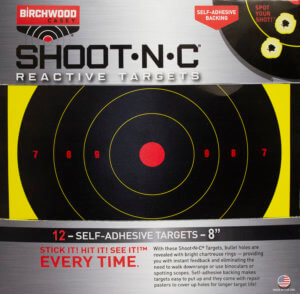 Birchwood Casey TDSNC812PK Reactive Target Dispenser Paper Adhesive Paper 8″ Bullseye Includes Pasters 12 PK