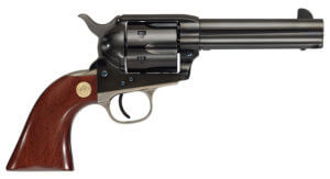 Cimarron MP410B1401 Pistoleer  45 Colt (LC) 6 Shot 4.75″ Blued Steel Barrel  Cylinder & Frame  Wide Front Sight  Nickel-Plated Back Strap & Trigger Guard  Walnut Grip