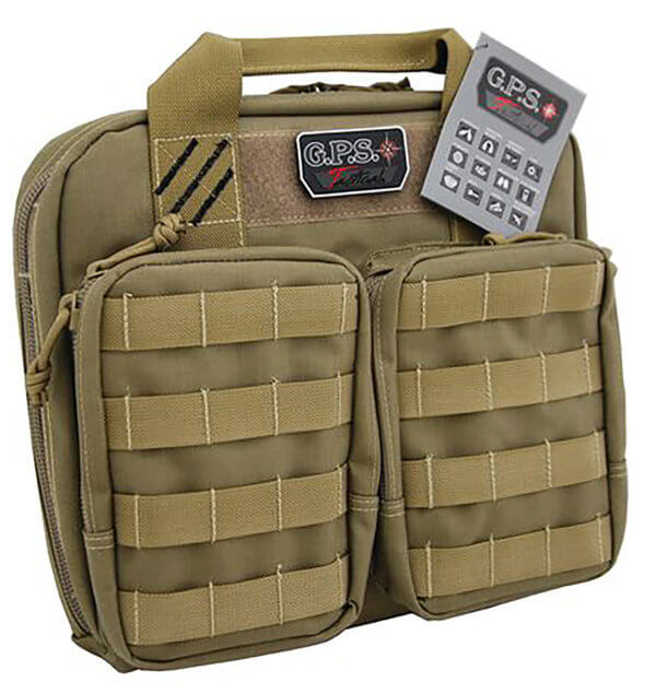 GPS Bags T1411PCT Tactical Double +2 Tan 1000D Nylon Teflon Coating Holds 4 Handguns GPS Bags T1411PCT Tactical Double +2 Tan 1000D Nylon Teflon Coating Holds 4 Handguns