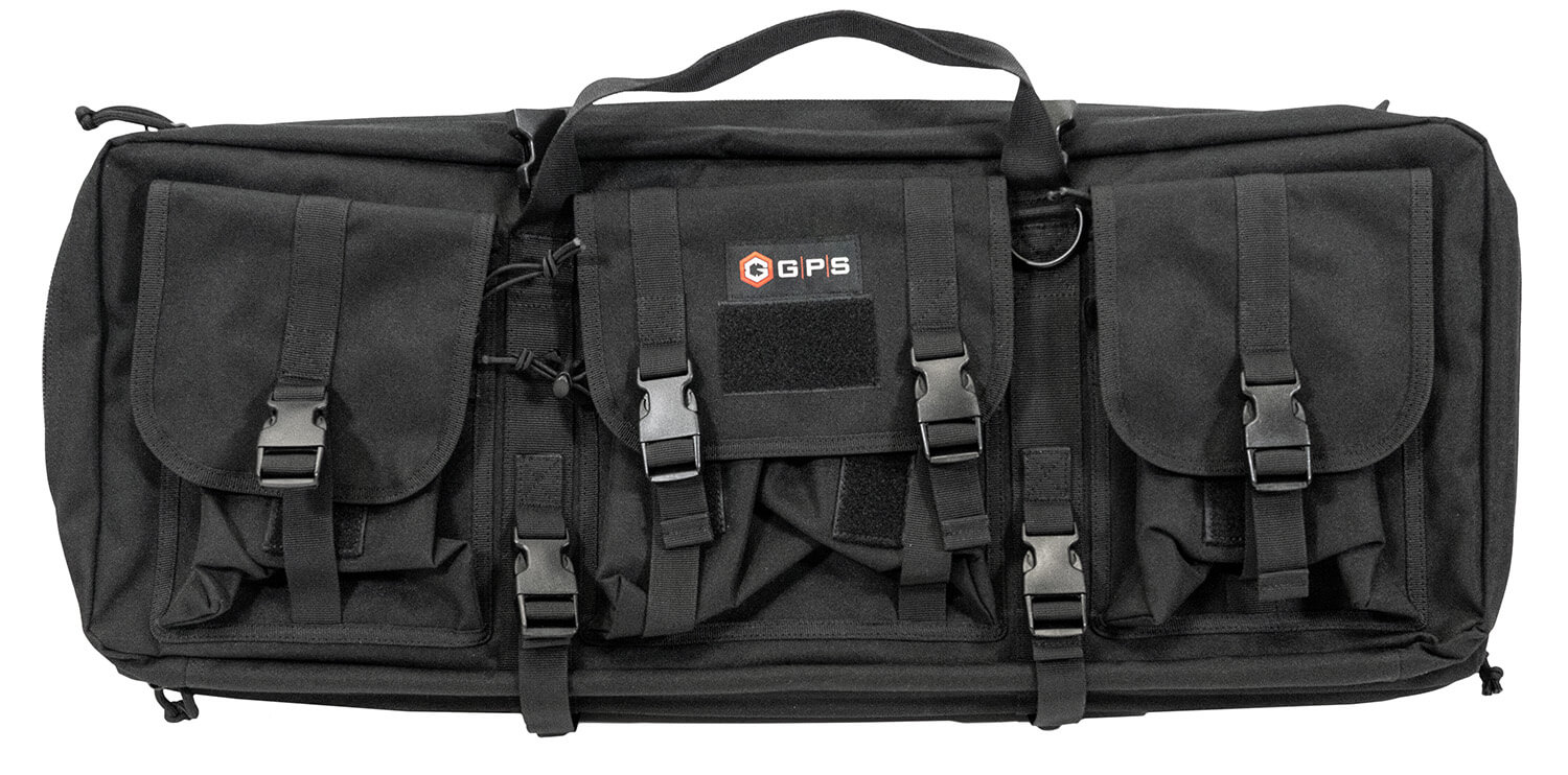 GPS Bags DRC28 Double Rifle Case Black 600D Polyester w/ 2 Padded Pistol Sleeves MOLLE Webbing & Lockable Zippers GPS Bags DRC28 Double Rifle Case Black 600D Polyester w/ 2 Padded Pistol Sleeves MOLLE Webbing & Lockable Zippers