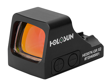 Holosun HE507KGRX2 507 Black Anodized 1 x 0.58″ x 0.77″ 2 MOA Green Dot/32 MOA Circle Multi Reticle Holosun HE507KGRX2 507 Black Anodized 1 x 0.58″ x 0.77″ 2 MOA Green Dot/32 MOA Circle Multi Reticle