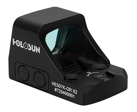 Holosun HE507KGRX2 507 Black Anodized 1 x 0.58″ x 0.77″ 2 MOA Green Dot/32 MOA Circle Multi Reticle Holosun HE507KGRX2 507 Black Anodized 1 x 0.58″ x 0.77″ 2 MOA Green Dot/32 MOA Circle Multi Reticle