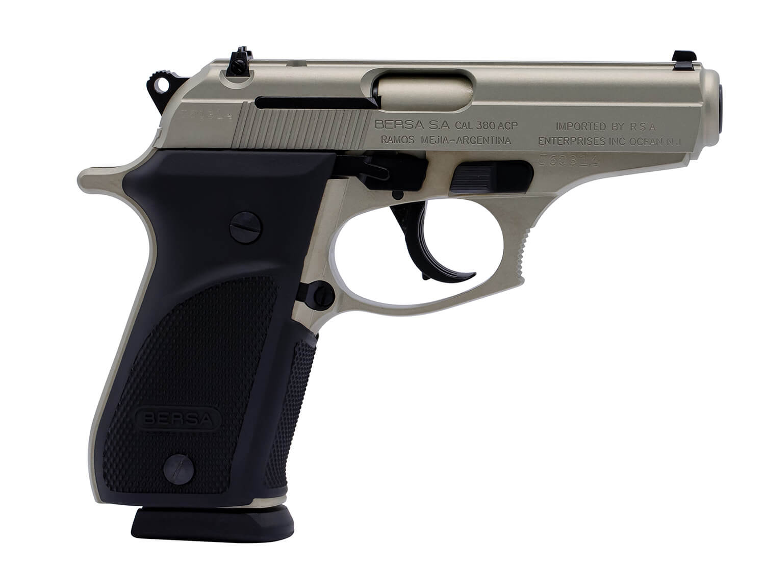 Bersa THUN380PNKL15 Thunder Plus Sub-Compact Frame 380 ACP 15+1 3.50″ Nickel Steel Barrel Nickel Cerakote Serrated Steel Slide Nickel Cerakote Aluminum Frame w/Beavertail Black Rubber Grip Bersa THUN380PNKL15 Thunder Plus Sub-Compact Frame 380 ACP 15+1 3.50″ Nickel Steel Barrel Nickel Cerakote Serrated Steel Slide Nickel Cerakote Aluminum Frame w/Beavertail Black Rubber Grip