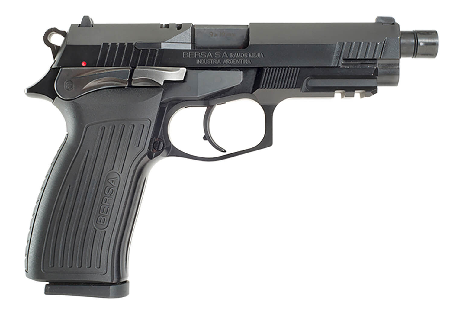 Bersa TPR9MX TPRX Full Size Frame 9mm Luger 17+1 4.25″ Black Steel Threaded Barrel Matte Black Serrated Steel Slide & Aluminum Frame w/Picatinny Rail Ambidextrous Bersa TPR9MX TPRX Full Size Frame 9mm Luger 17+1 4.25″ Black Steel Threaded Barrel Matte Black Serrated Steel Slide & Aluminum Frame w/Picatinny Rail Ambidextrous