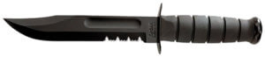 Ka-Bar 1212 Fighting/Utility  7″ Fixed Clip Point Part Serrated Black 1095 Cro-Van Blade  Black Kraton G Handle  Includes Sheath