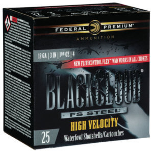 Federal PWBXH1434 Black Cloud FS High Velocity 12Gauge 3″ 1 1/8oz 4Shot 25rd Box