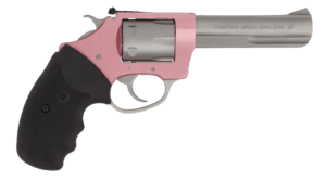 Charter Arms 52232 Pathfinder Lite 22 LR 8 Shot  4.20″ Matte Stainless Steel Barrel & Cylinder  Pink Aluminum Frame w/Black Finger Grooved Rubber Grip  Exposed Hammer