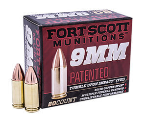 Fort Scott Munitions 9MM115SCVTPD Tumble Upon Impact (TUI) 9mmLuger 115gr Solid Copper Spun 20rd Box *TPD-9 Coated Fort Scott Munitions 9MM115SCVTPD Tumble Upon Impact (TUI) 9mmLuger 115gr Solid Copper Spun 20rd Box *TPD-9 Coated