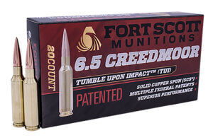 Fort Scott Munitions 65GR123SCV2 Tumble Upon Impact (TUI) Rifle 6.5Grendel 123gr Solid Copper Spun 20rd Box Fort Scott Munitions 65GR123SCV2 Tumble Upon Impact (TUI) Rifle 6.5Grendel 123gr Solid Copper Spun 20rd Box