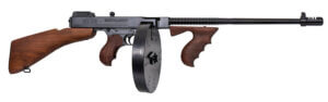 Thompson T1B100D 1927A-1 Deluxe Carbine 45 ACP Caliber with 18ā³ Barrel 20+1 Capacity (Stick) 100+1 Capacity (Drum) Blued Metal Finish American Walnut Removable Fixed Stock & Wood Grip Right Hand Thompson T1B100D 1927A-1 Deluxe Carbine 45 ACP Caliber with 18ā³ Barrel 20+1 Capacity (Stick) 100+1 Capacity (Drum) Blued Metal Finish American Walnut Removable Fixed Stock & Wood Grip Right Hand