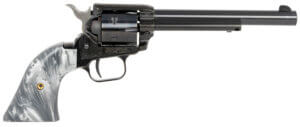 Heritage Mfg RR22B6GPRL Rough Rider  22 LR 6 Shot 6.50″ Black Barrel & Cylinder Black Frame  Altamont Gray Pearl Grips