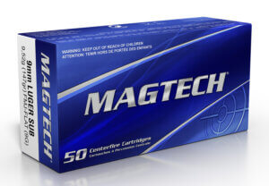 Magtech 9G Range/Training 9mm Luger 147 gr Full Metal Jacket Flat Subsonic 50rd Box Magtech 9G Range/Training 9mm Luger 147 gr Full Metal Jacket Flat Subsonic 50rd Box