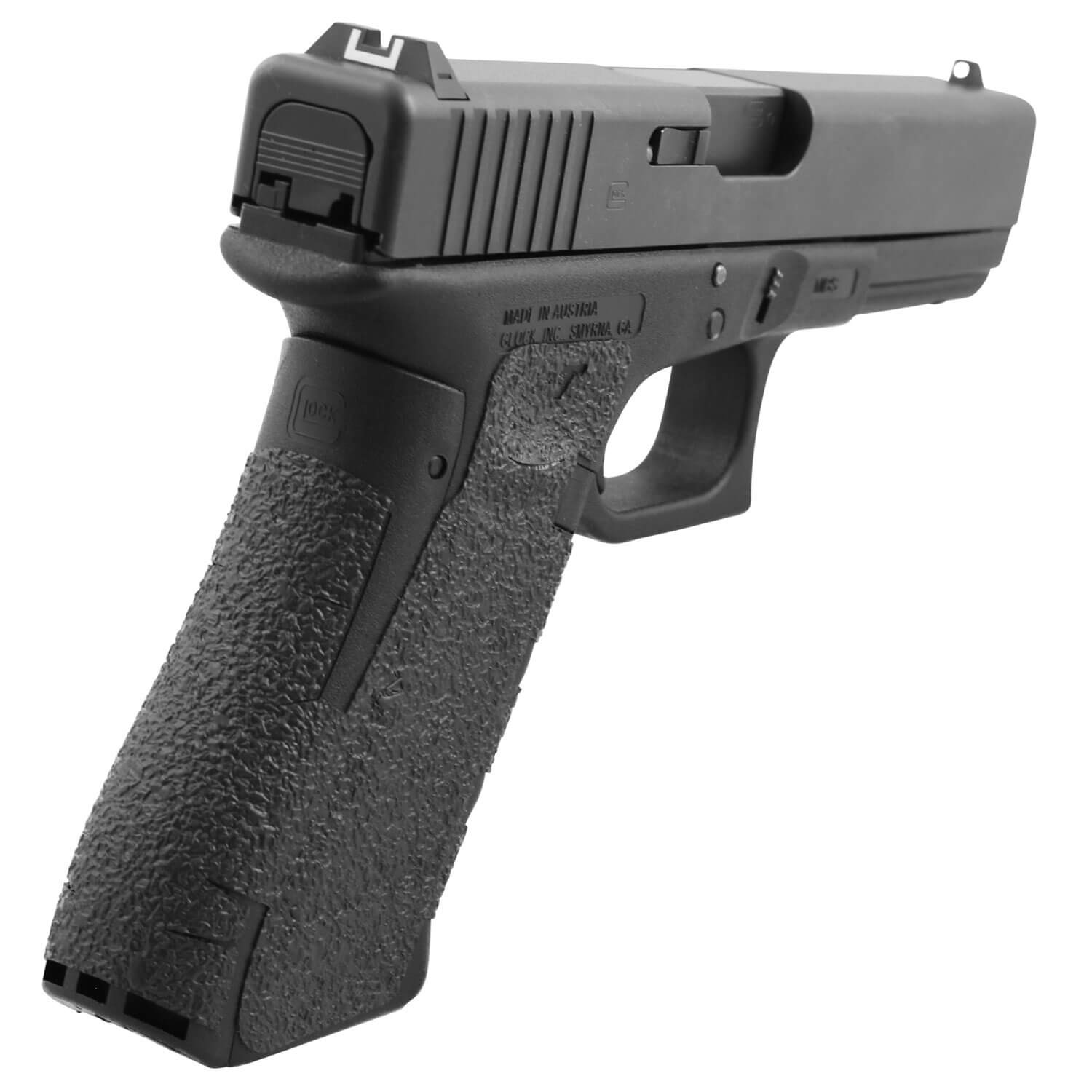 Talon Grips 380R Adhesive Grip Compatible w/Glock 17/19x/22/24/31/34/35/37/45/47 Gen5 w/Medium Backstrap Black Textured Rubber Talon Grips 380R Adhesive Grip Compatible w/Glock 17/19x/22/24/31/34/35/37/45/47 Gen5 w/Medium Backstrap Black Textured Rubber