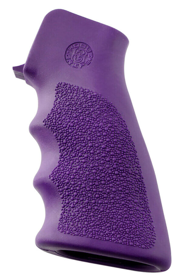 Hogue 15006 OverMolded Grip Cobblestone Purple Rubber with Finger Grooves for AR-15 M16 Hogue 15006 OverMolded Grip Cobblestone Purple Rubber with Finger Grooves for AR-15 M16