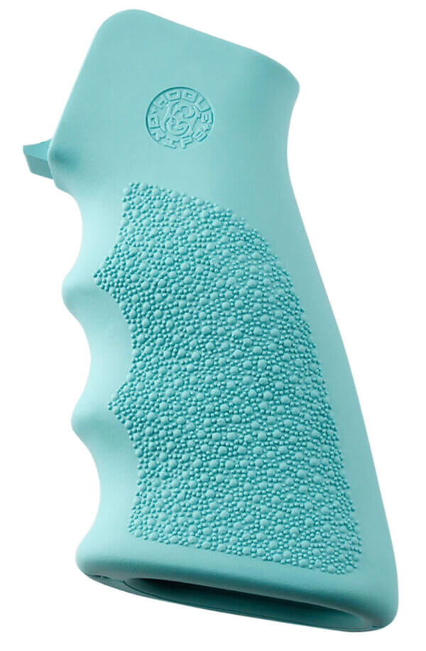 Hogue 15015 OverMolded Grip Cobblestone Aqua Blue Rubber with Finger Grooves for AR-15 M16 Hogue 15015 OverMolded Grip Cobblestone Aqua Blue Rubber with Finger Grooves for AR-15 M16