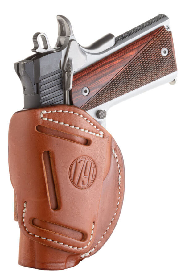1791 Gunleather 4WH1CBRR 4-Way IWB/OWB 01 Classic Brown Leather Belt Clip Fits 3-4″ Barrel 1911 1791 Gunleather 4WH1CBRR 4-Way IWB/OWB 01 Classic Brown Leather Belt Clip Fits 3-4″ Barrel 1911