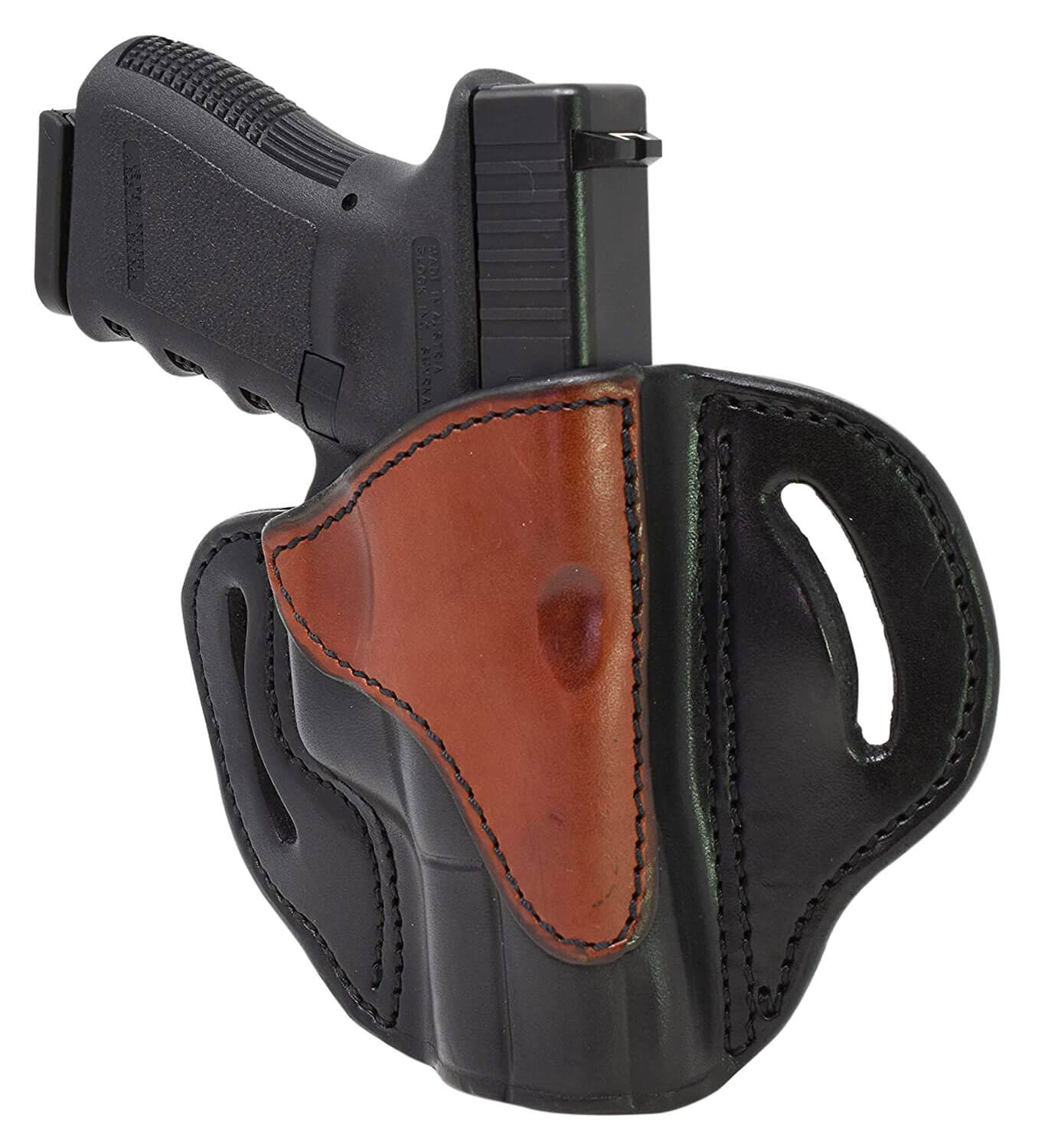 1791 Gunleather BH21BLBR BH2.1 OWB Size 2.1 Black/Brown Leather Belt Slide Compatible w/Glock 17/S&W M&P Shield/Springfield XD Right Hand 1791 Gunleather BH21BLBR BH2.1 OWB Size 2.1 Black/Brown Leather Belt Slide Compatible w/Glock 17/S&W M&P Shield/Springfield XD Right Hand