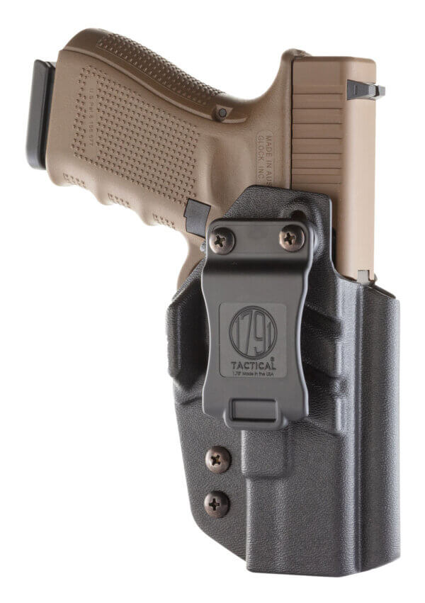 1791 Gunleather TACIWBGLOCKBLKR Tactical Kydex IWB Black Kydex Belt Clip Compatible w/Glock Right Hand 1791 Gunleather TACIWBGLOCKBLKR Tactical Kydex IWB Black Kydex Belt Clip Compatible w/Glock Right Hand