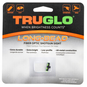 TruGlo TG947DGM Long•Bead  Black | Green Fiber Optic Front Sight 5-40″ Threads