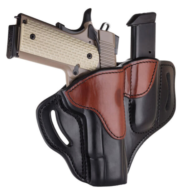 1791 Gunleather BH1M1BLBR BH1M1 Combo OWB 01 Black/Brown Leather Belt Slide Fits 4-5″ 1911 1791 Gunleather BH1M1BLBR BH1M1 Combo OWB 01 Black/Brown Leather Belt Slide Fits 4-5″ 1911