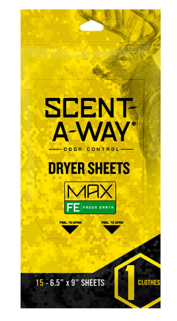 Scent-A-Way 07708 Max Dryer Sheets Odor Eliminator Earth 15 Per Pkg Scent-A-Way 07708 Max Dryer Sheets Odor Eliminator Earth 15 Per Pkg