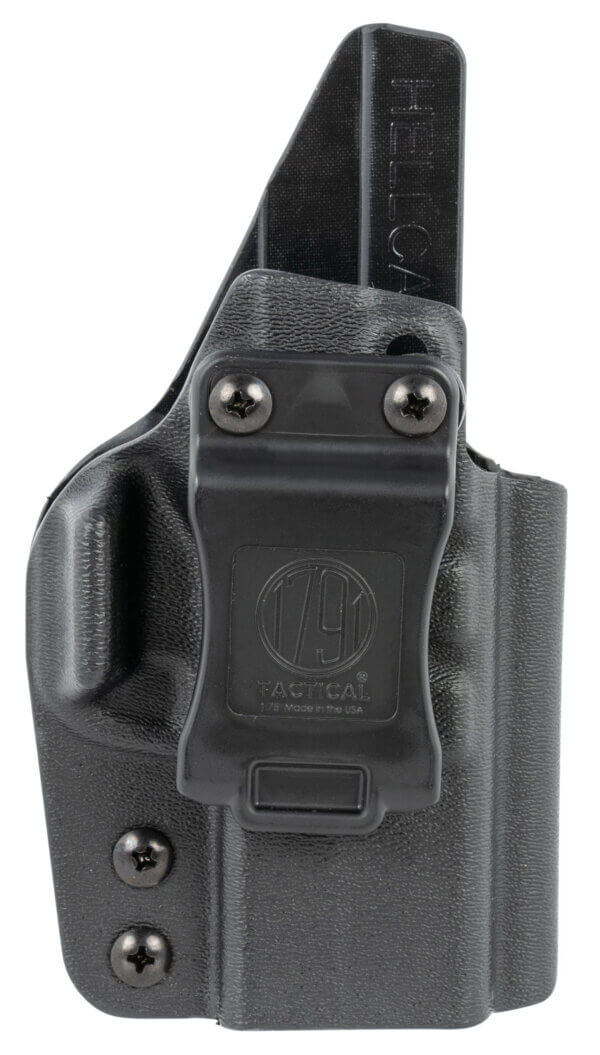 1791 Gunleather TACIWBHELLCATBLKR Tactical Kydex IWB Black Kydex Belt Clip Fits Springfield Hellcat 1791 Gunleather TACIWBHELLCATBLKR Tactical Kydex IWB Black Kydex Belt Clip Fits Springfield Hellcat