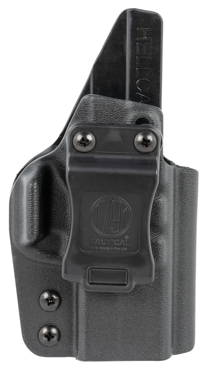 1791 Gunleather TACIWBHELLCATBLKR Tactical Kydex IWB Black Kydex Belt Clip Fits Springfield Hellcat 1791 Gunleather TACIWBHELLCATBLKR Tactical Kydex IWB Black Kydex Belt Clip Fits Springfield Hellcat