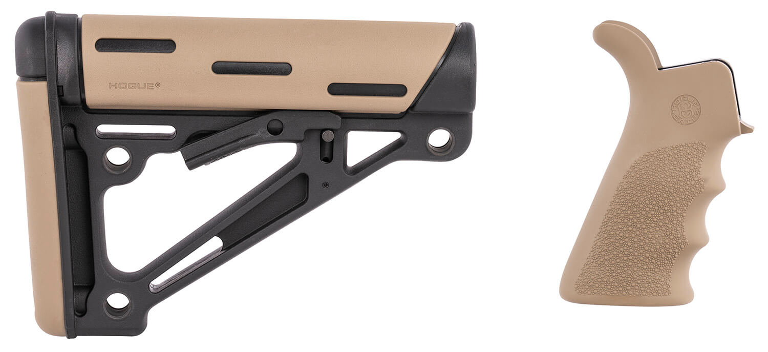 Hogue 15355 OverMolded Collapsible Buttstock Black Synthetic Flat Dark Earth OverMolded Rubber & Flat Dark Earth Rubber Finger Grooved Grip for AR-15 M16 with Commercial Tube (Tube Not Included) Hogue 15355 OverMolded Collapsible Buttstock Black Synthetic Flat Dark Earth OverMolded Rubber & Flat Dark Earth Rubber Finger Grooved Grip for AR-15 M16 with Commercial Tube (Tube Not Included)