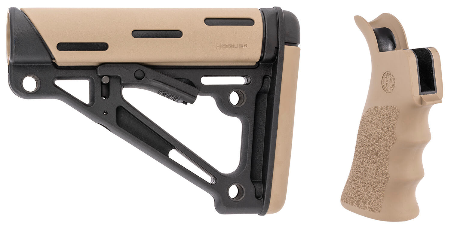 Hogue 15355 OverMolded Collapsible Buttstock Black Synthetic Flat Dark Earth OverMolded Rubber & Flat Dark Earth Rubber Finger Grooved Grip for AR-15 M16 with Commercial Tube (Tube Not Included) Hogue 15355 OverMolded Collapsible Buttstock Black Synthetic Flat Dark Earth OverMolded Rubber & Flat Dark Earth Rubber Finger Grooved Grip for AR-15 M16 with Commercial Tube (Tube Not Included)