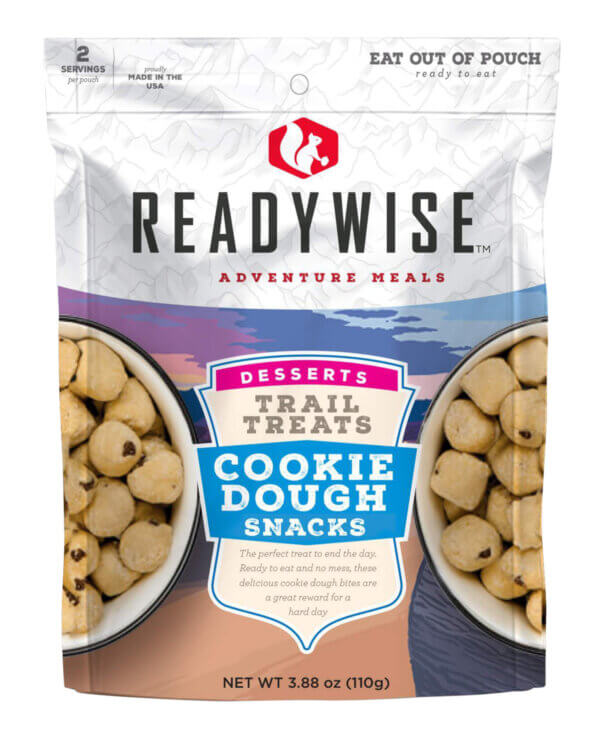 ReadyWise RW05013 Outdoor Food Kit Trail Treats Cookie Dough Snacks 2 Servings In A Resealable Pouch  6 Per Case