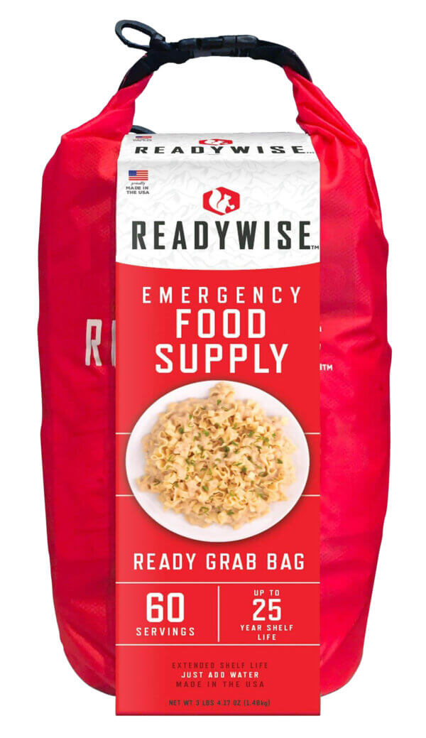ReadyWise RW01641 7 Day Emergency Grab Bag  60 Servings  10 Mylar Pouches  13 920 Total Calories  About 60 Cups of Water Needed