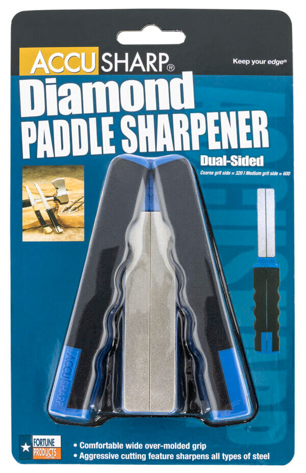 AccuSharp 051C Paddle Sharpener Folding Diamond Sharpener Black/Blue Overmolded Rubber Handle AccuSharp 051C Paddle Sharpener Folding Diamond Sharpener Black/Blue Overmolded Rubber Handle